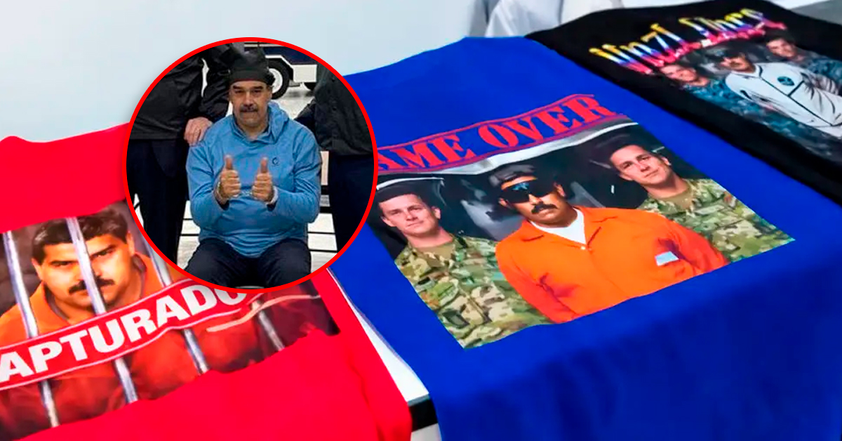 No tardaron nada: Emprendedores de Gamarra ya venden polos sobre la captura de Nicolás Maduro