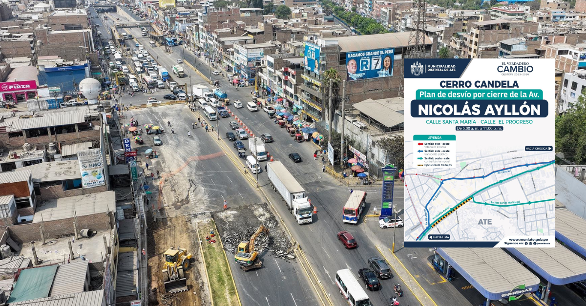 ¿Transitas por la Av. Nicolás Ayllón? Conoce el plan de desvío tras el cierre de un tramo en Ate