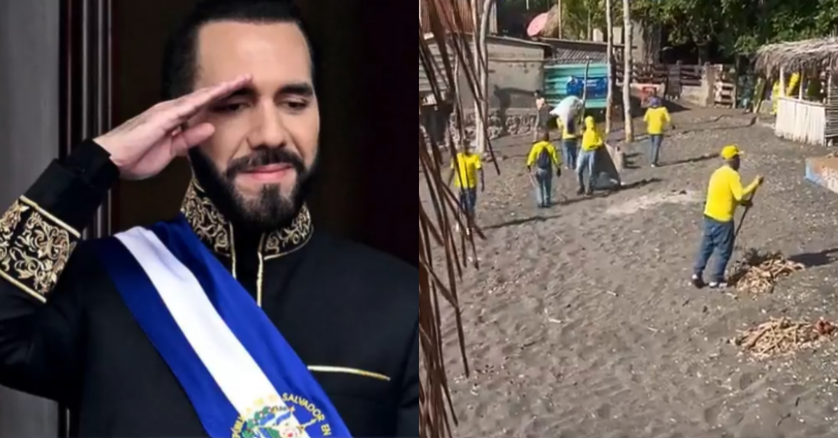 El Salvador: Bukele es elogiado en redes por programa que pone a presos a limpiar playas