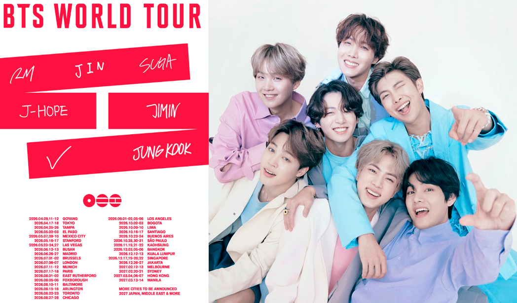 Lista de pa�ses que visitar� BTS el 2026.