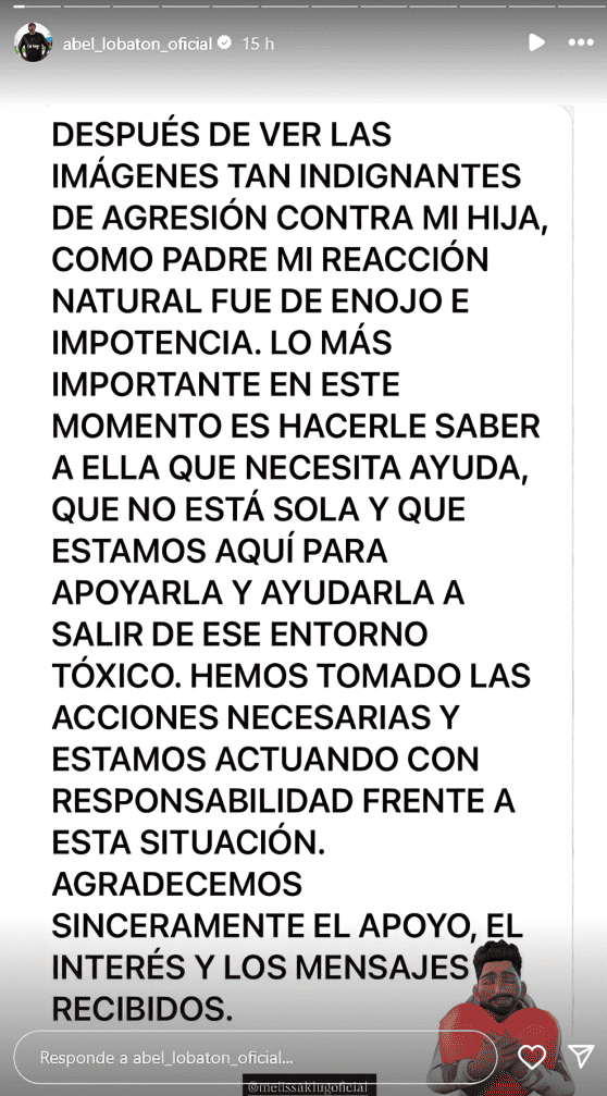 Abel Lobat�n se pronuncia sobre agresi�n a su hija Samahara
