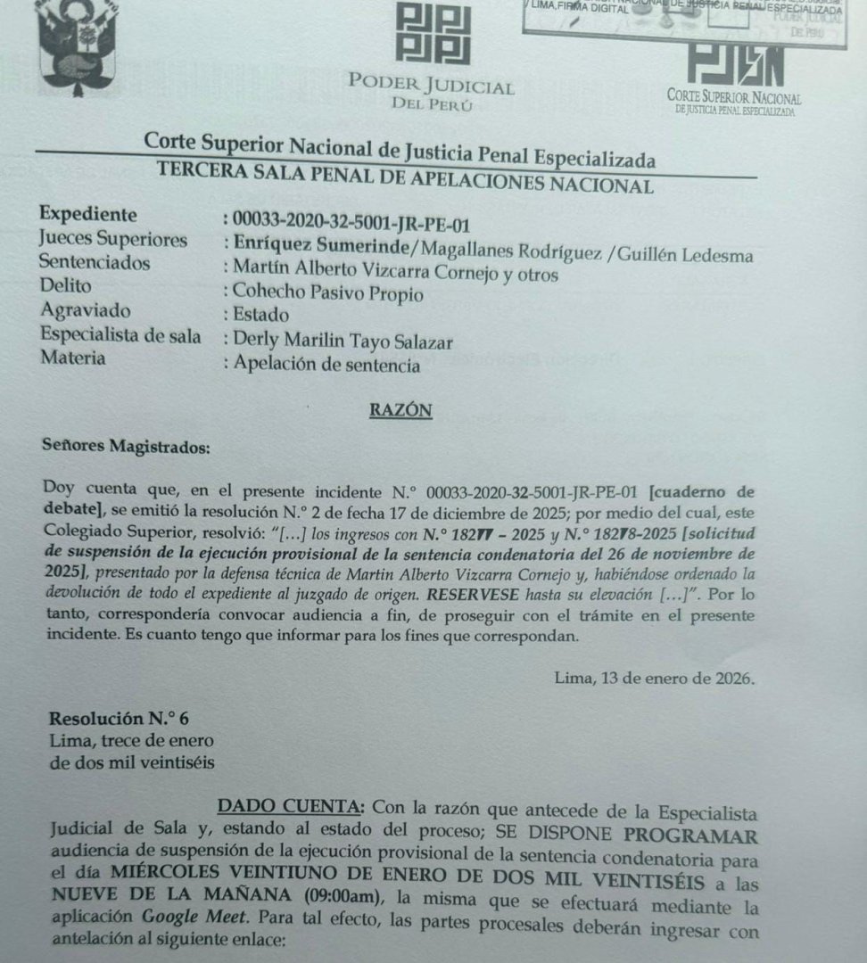Convocatoria de audiencia.