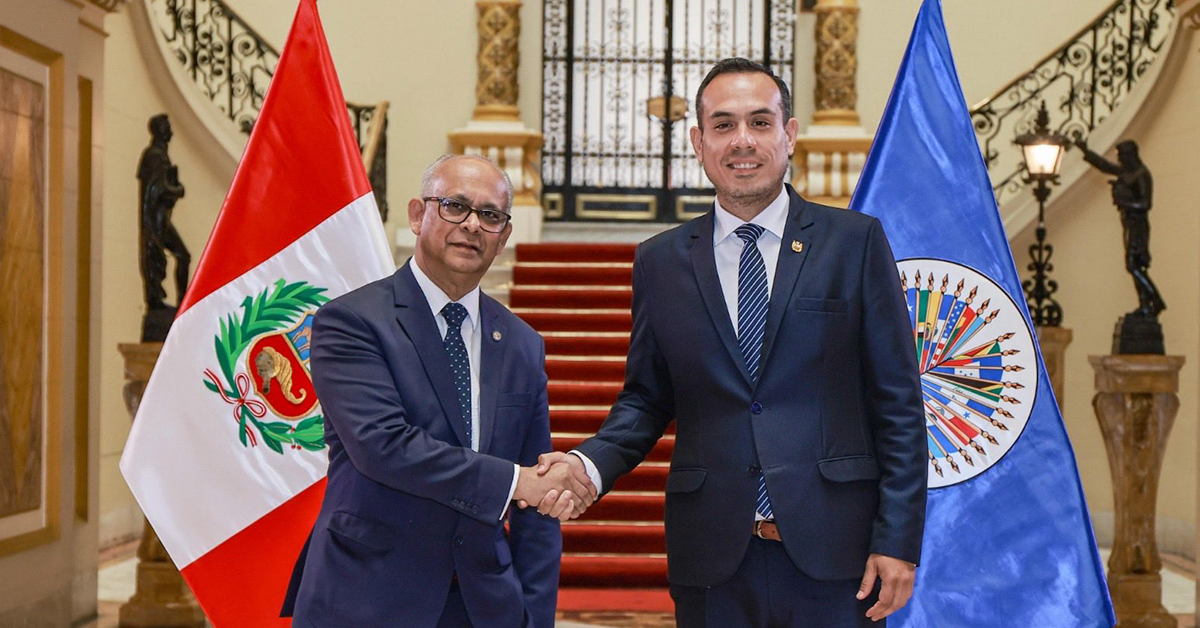 José Jerí se reunió con el secretario general de la OEA para fortalecer la cooperación técnica y la transparencia electoral en el país