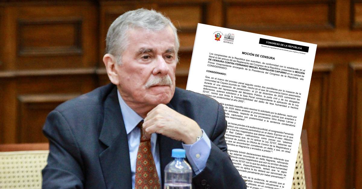 Anuncian moción de censura contra Fernando Rospigliosi por ejercer "presión" para aplicar ley de amnistía