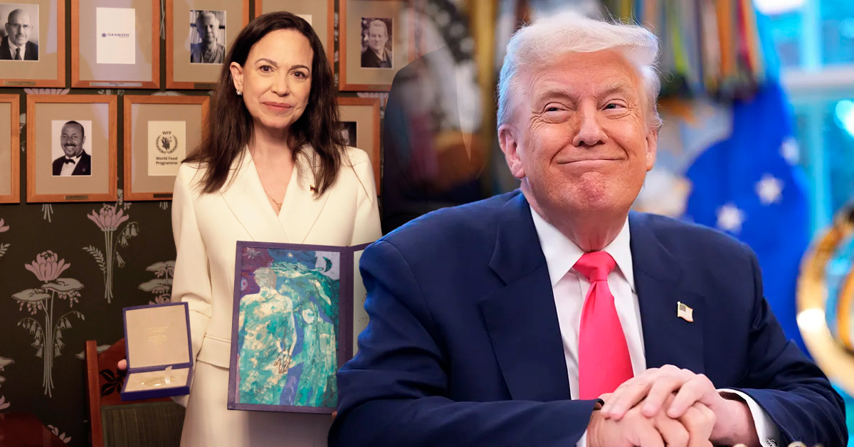 María Corina Machado revela que entregó su medalla Nobel de la Paz a Donald Trump en la Casa Blanca