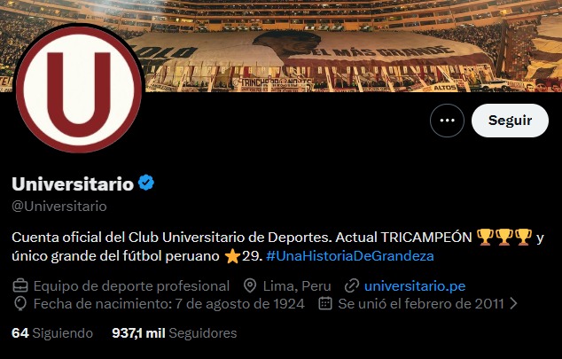 Universitario y su ca�da en X: Celebr� el mill�n de seguidores en 2023, pero hoy solo tiene 937 mil