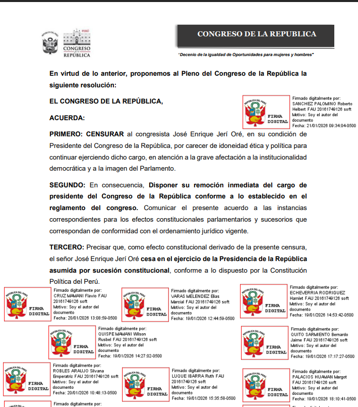 Moci�n de censura.