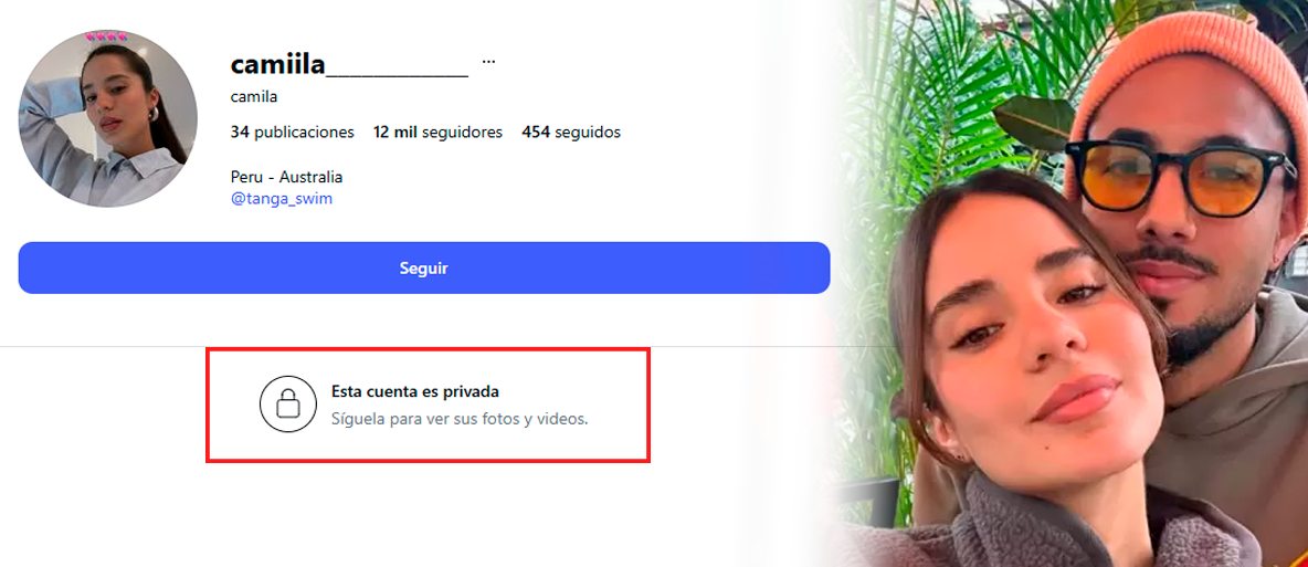 Camila, novia de Pe�a, puso en privado su cuenta de Instagram.
