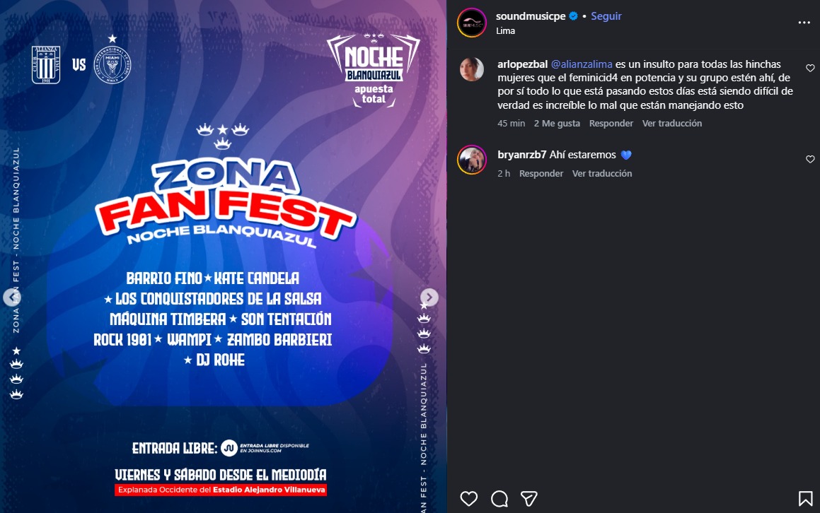 Alianza Lima: Se confirma show de Barrio Fino pese a que Bryan Torres est� bajo investigaci�n