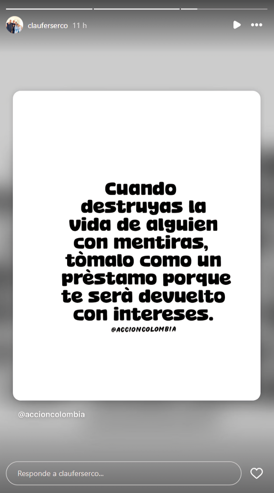 Publicaci�n de la mam� de Sergio Pe�a en Instagram