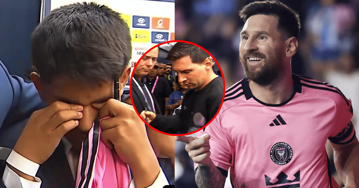 'Pol Deportes' ROMPE EN LLANTO tras conocer en vivo a Lionel Messi y firmarle camiseta de Inter de Miami