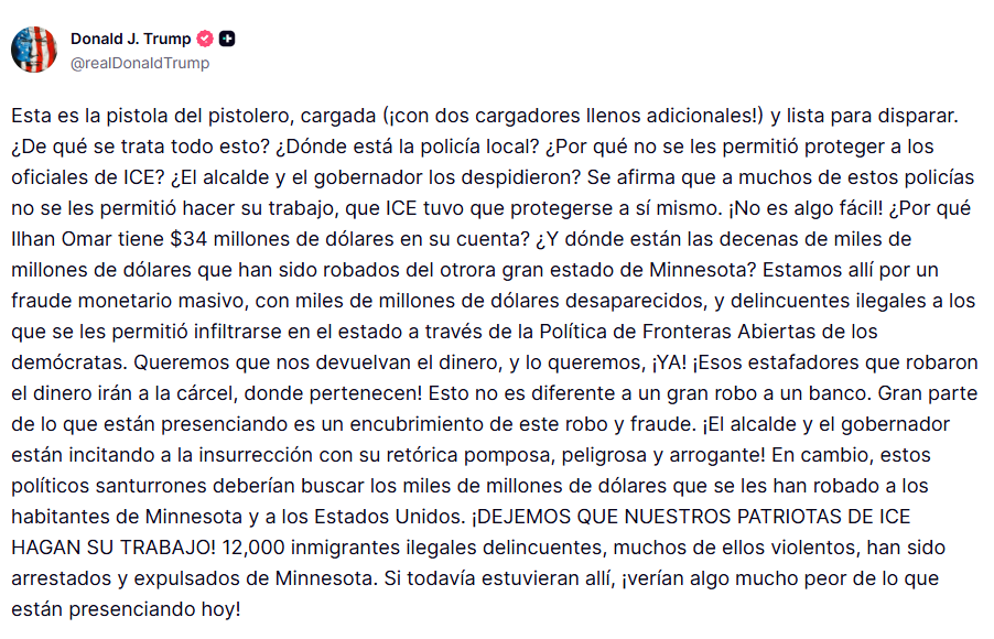 Trump se pronunci� en Truth Social