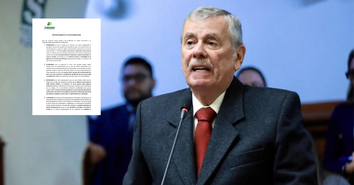Asociación de Jueces acusa a Fernando Rospigliosi de interferir en la justicia y atentar contra la democracia