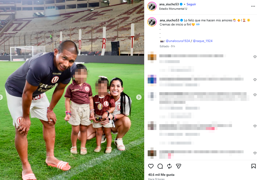 Ana Siucho comparte emotivo momento con Edison Flores y sus hijas.