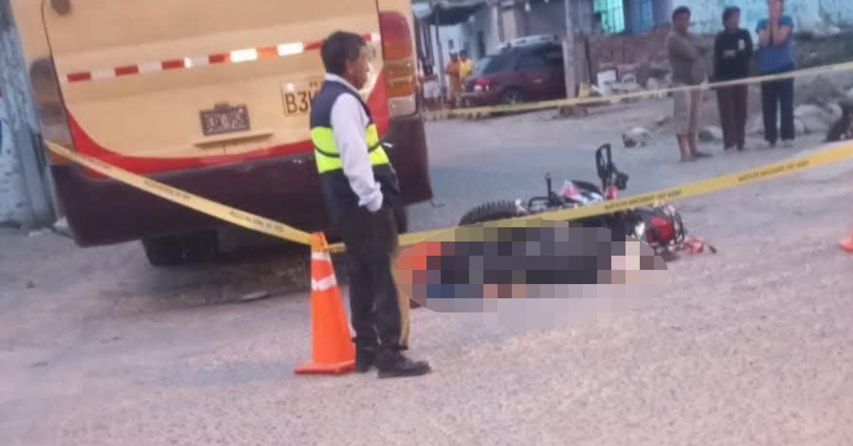 Escena del accidente ocurrido en el distrito de Pueblo Nuevo.