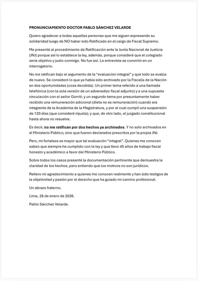 Carta de Pablo S�nchez.