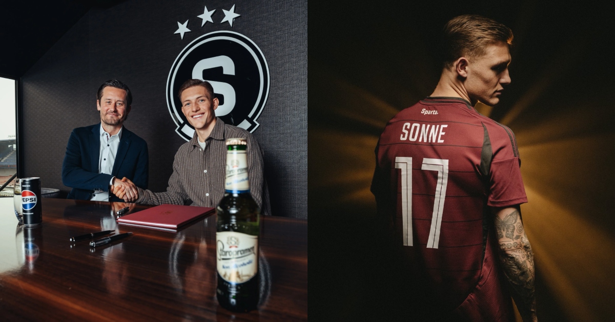 Oliver Sonne jugará el resto de la temporada en el Sparta Praga: Será compañero de Joao Grimaldo