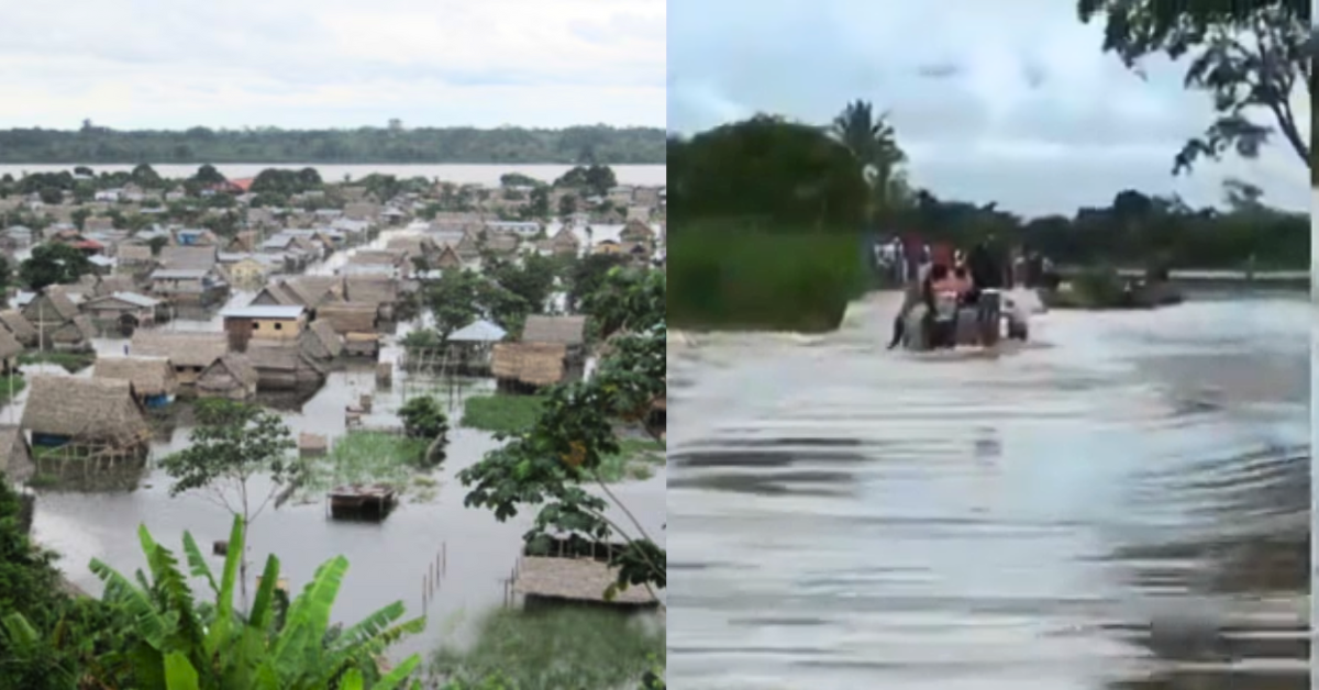 Lluvias provocan desborde del Río Mayo: Carretera y viviendas inundadas en Moyobamba