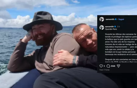Sam Smith escribe emotivo mensaje al Per�