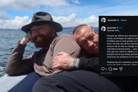 Sam Smith escribe emotivo mensaje al Per�