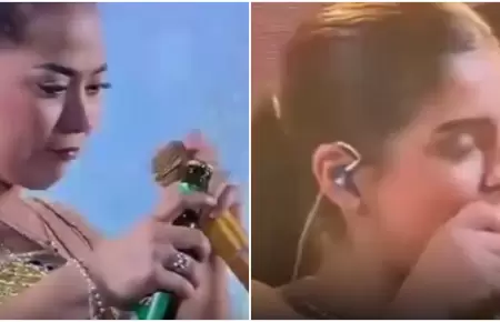 Cielo Fern�ndez destapa una cerveza con la boca en concierto