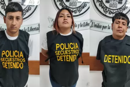 Detienen a tres presuntos extorsionadores que exig�an 10 mil soles a due�o de ca