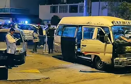 Sicario asesina a chofer de combi en Comas, pero polic�a le dispara de inmediato