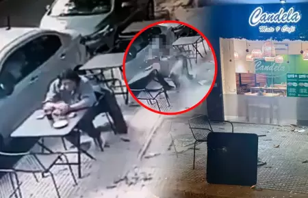 Vidrio cay� sobre su cabeza desde balc�n de un s�ptimo piso.