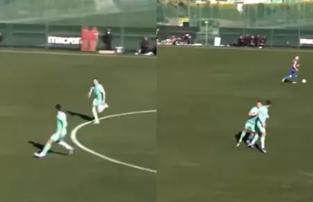 Futbolista agredi� a compa�ero en pleno partido amistoso en Espa�a.