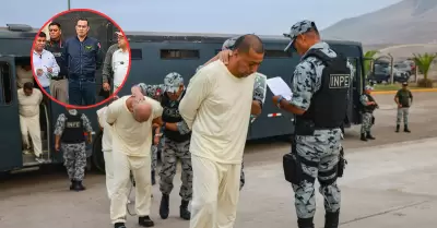 Presos por extorsi�n y sicariato son trasladados a penal Anc�n I.