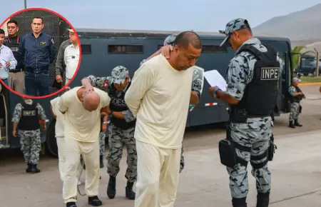 Presos por extorsi�n y sicariato son trasladados a penal Anc�n I.