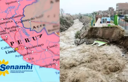15 regiones del Per� en alerta roja por riesgo de huaicos.