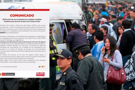 Ministerio de Trabajo da 4 horas de tolerancia por paro del 14 de enero