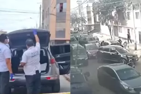 Asaltantes roban camioneta vestidos con chalecos de la PNP.