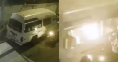 Combi casi fue incendiada en Lur�n.