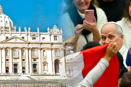 Papa Le�n XIV sorprendido por una bandera peruana en el Vaticano