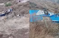 Tragedia en Arequipa: Ca�da de bus por un acantilado deja a tres personas fallecidas y varios heridos