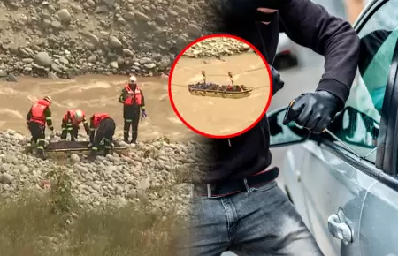 Delincuente termin� arrastrado por el fuerte caudal, ahog�ndose en el proceso.