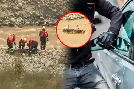 Delincuente termin� arrastrado por el fuerte caudal, ahog�ndose en el proceso.