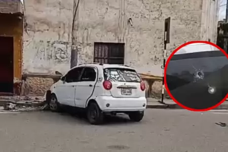 Auto del taxista acribillado por presuntos sicarios en Chiclayo.