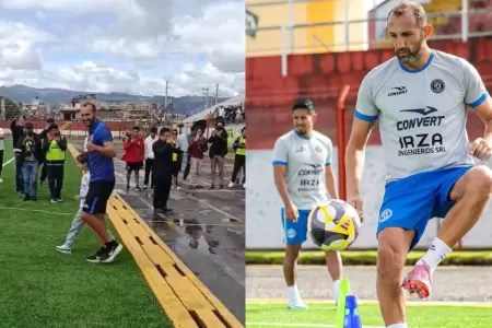 Hern�n Barcos ovacionado en su presentaci�n en Cajamarca.