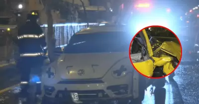 Violento accidente de tr�nsito deja 4 heridos en la avenida Brasil