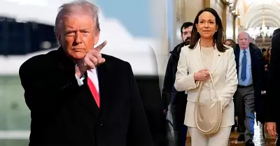 Trump afirm� que podr�a involucrar a Machado en los planes para Venezuela