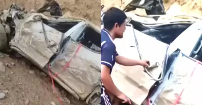 Accidente en v�a de Pataz deja cinco personas muertas.