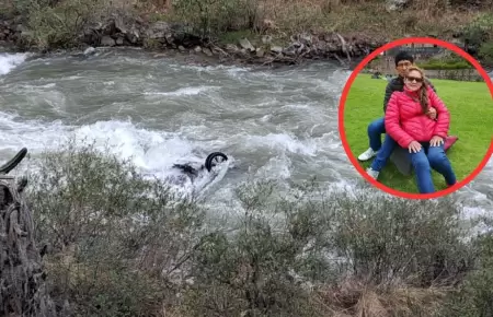 Esposos mueren tras ca�da de su veh�culo en r�o de Yauyos
