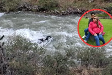 Esposos mueren tras ca�da de su veh�culo en r�o de Yauyos