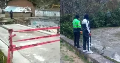 Contin�a b�squeda de menor que cay� al r�o Huach�n.