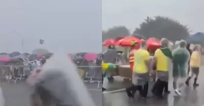 Un rayo afect� a manifestantes de Jair Bolsonaro en Goi�s.