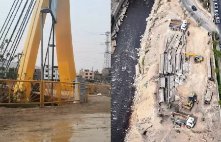 Puente Los Liberadores es demolido en el Malec�n Checa de SJL.