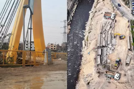 Puente Los Liberadores es demolido en el Malec�n Checa de SJL.